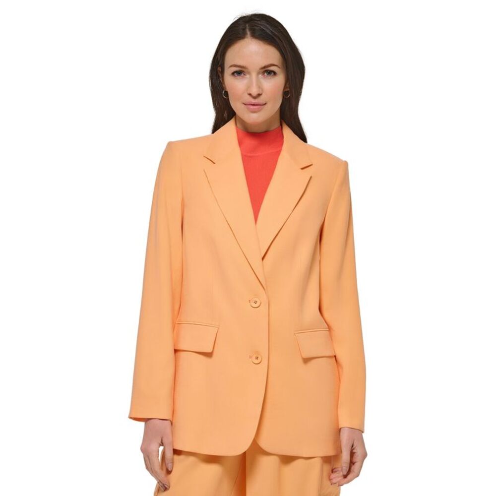 DKNY Women's Notch-Collar Flap Pocket Long Sleeve Blazer